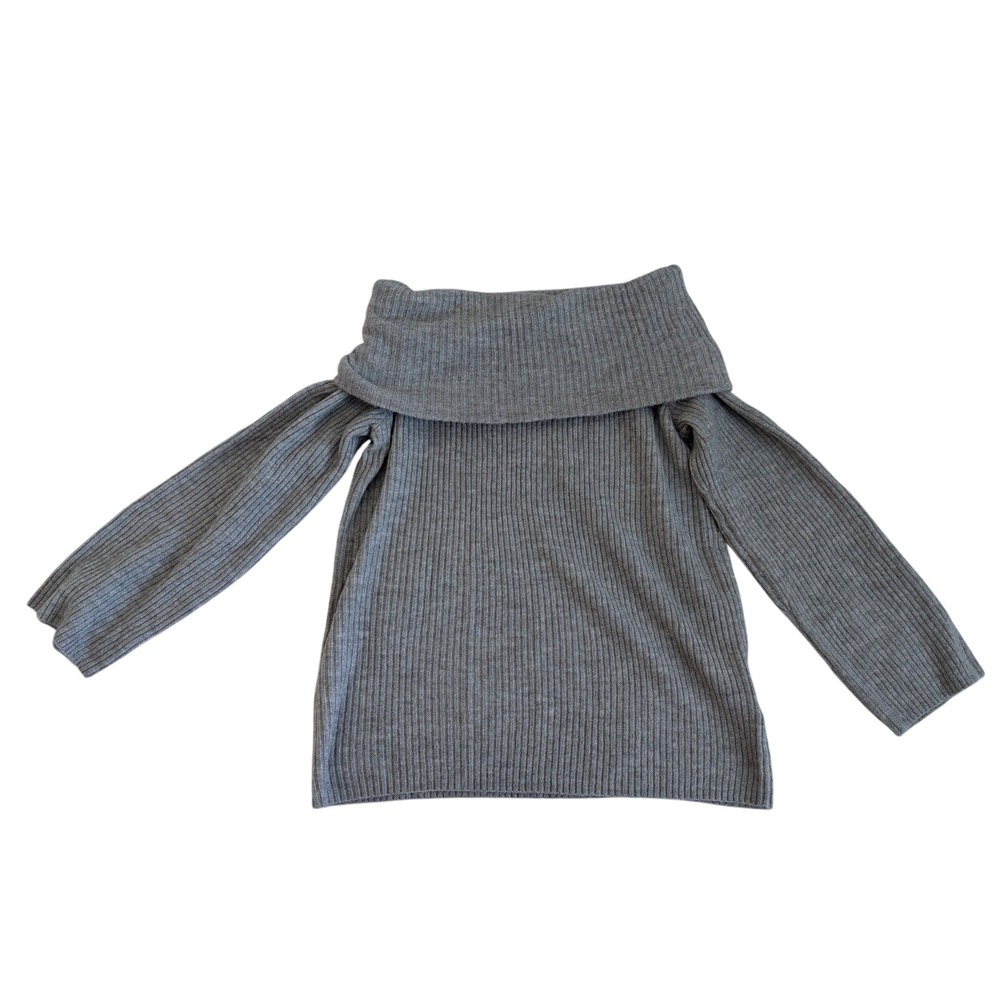HM Womens Taupe Ribbed Off-the-Shoulder Knit Sweater O/N 420592 Medium NEW